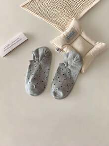 10/6/4双女士中筒袜，面料设计波尔卡圆点踝袜，适合所有季节，颜色随机