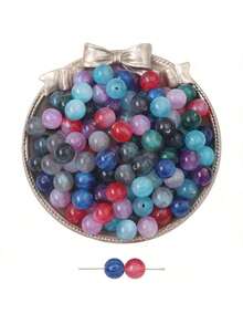 新款50-100颗魔力星空细闪树脂珠8-10mm圆形石珠水晶散珠光滑间隔珠手链串珠饰品制作DIY友谊手链项链耳环工艺品 - 彩色 - 查看 45