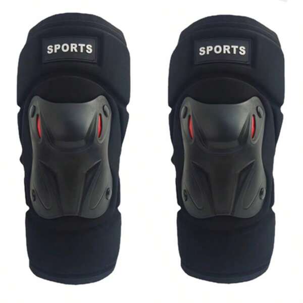 1 Pair Motorcycle Knee Pads Protection Kit - Shock Absorbing Warm Sponge Rubber Pads With Hook And Loop Closure For Outdoor Sports