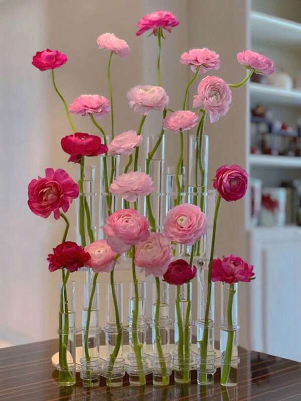 1 set van 6/8 transparante glazen vazen, hydrocultuurvazen voor verse bloemen en planten, opvouwbaar vaasontwerp, woondecoratie, kamerdecoratie, slaapkamerdecoratie, tafeldecoratie, woonkamerdecoratie, tuindecoratie, bruiloftsdecoratie, vakantiecadeaus