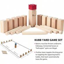 Kubb Yard Game Set Kubb Game Set With Carrying Bag Wooden Toss Game Set For Outdoor Lawn Teenagers Adults Family - 紅色 - 查看 7