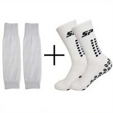 4pcs/Set Youth Sports Soccer Socks, Size 38-45 Non-Slip Dotted Sports Socks, Basketball Socks And Sports Shin Guard Compression Leg Sleeve