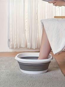 1件便携式折叠洗脸盆，多功能折叠盆，家用洗衣盆，水桶，盛水容器，水果蔬菜洗脸盆，洗脚盆，折叠盆，可用于浴室，旅行，大学宿舍，便携式浴室装饰，洗脸，洗菜，洗内衣，泡脚，适用于家庭，学校，办公室，汽车，节省空间返校