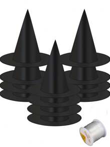 6 sombreros de bruja para disfraz de Halloween con cordón ajustable de talla 100 para decoración de patio