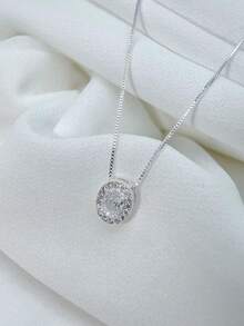 WOMEN'S NECKLACE IN OVEAL MICRO-ZIRCONIA PLATED IN 18K GOLD SILVER. - 銀色 - 查看 3