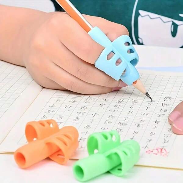 1pc Two Finger Grips Silicone Learn Writing Tools Writing Pen Writing Correction Devices, Durable Material,Kids T Oys,Children Study Supplies ,Suitable For Birthday Gifts, Party Gifts, Holiday Gifts, And Back To School Gifts,School Supplies