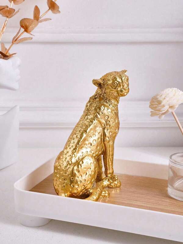 Luxury Leopard Sculpture - Made Of Resin Material, Streamlined Design, Can Be Used As Desk Decor/Living Room Decor/Bedroom Decor. This Decorative Piece Also Has The Meaning Of Good Luck For Business Opening, And Can Be Given As A Creative Birthday Gift To Friends.