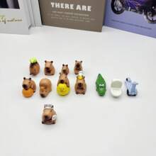 1pc/9pcs Handmade Capybara Decoration, Versatile Mini Landscape Doll, Q-Version Figurine, Desktop Ornament, Car Decor, Party Favor, Birthday Gift, Holiday Present, Suitable As Small Gift Doll