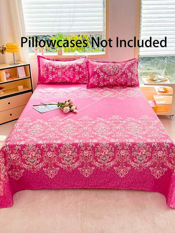 1pc Soft Skin-Friendly Printed Bedsheet, Modern Rectangular Fashion Minimalist Design For Children, Double Bed, Available In Multiple Sizes, Suitable For Bedroom Use Year-Round