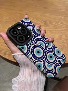 1 件蓝白恶魔之眼条纹经典防摔软 TPU 手机壳适用于苹果和 - 彩色 - 查看 6