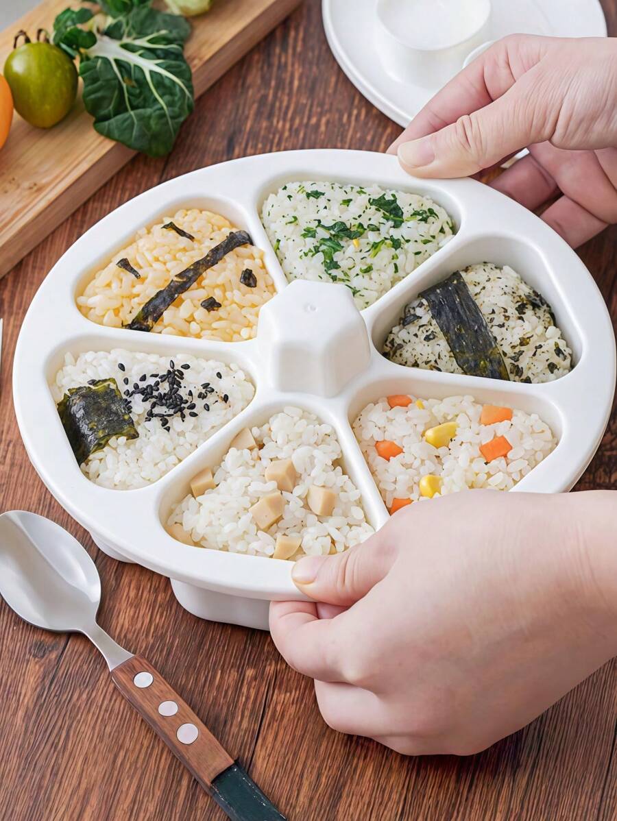 1 pieza Molde para sushi Onigiri Molde para bolas de arroz Molde de bolas de arroz triangulares Fabricante de bolas de arroz bentō Molde de sushi japonés 6 piezas Molde de sushi triangular Herramienta de procesamiento de alimentos lista para usar y fabricar manualmente para restaurante y niños