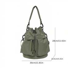 Fashion Women Handbags Waterproof Nylon Shoulder Bags Large Capacity Crossbody Bags For Women Portable Drawstring Bucket Bag