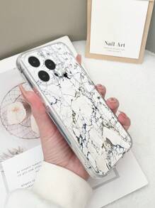 1 pieza Funda de teléfono anti-caídas con impresión de mármol transparente en TPU, compatible con iPhone 15/15Pro/15Plus/15ProMax/16/16Pro/16Plus/16ProMax, Galaxy S23 Ultra/A14/A24, Redmi Note 12Pro, Pixel 8/8 Pro