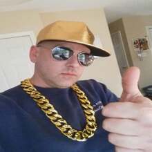 سلسلة هيب هوب من البلاستيك ضخمة بطريقة عشوائية للرجال ، قلادة مزيفة باللونين الذهبي والفضي لاكتمال زي ال-90،اكسسوار