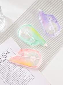 TWINGO 1 Pc Push-Pull Correction Tape, Creative Gradient Pattern Push-Pull Design Correction Tape - Core Length Of 30 Meters, PET Material Transparent And Visible Internal Contours Dustproof Mouth Guard, Suitable For Learning, Writing, Textbook Answering, Writing Errors And Correction Of Typo Learning Tools, Fashionable And Portable School Supplies, Essential For Back-To-School Season,School Supplies,Back To School