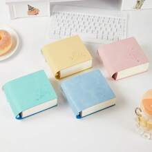 1 taccuino portatile tascabile quadrato - copertina in finta pelle impermeabile spessa, tonalità marroni, design compatto per viaggi e uso quotidiano, stile minimalista elegante, quaderno per ufficio, scuola o regalo, portapenne per cancelleria scolastica, ritorno a scuola