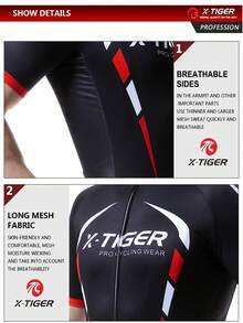 Radfahrer Outfit Set, Herren Radtrikot mit Kurzarm, Radhose mit 5D gepolsterter Innenhose, angenehm atmungsaktiver feuchtigkeitsableitender Stoff, 3-Fach Taschenkonstruktion am Trikot mit rutschfestem Saum