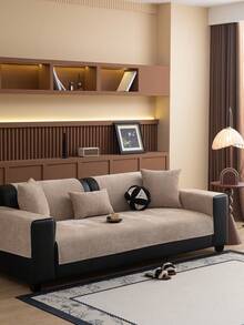 1pc Velvet Sofa Cushion, Luxury Simple Elegant Sofa Seat Cover, Anti-Slip Anti-Dust Anti-Scratch, Protect Sofa, Decor For Living Room Bedroom Office, Suitable For All Seasons - Coffee Brown - View 4