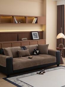 1pc Fashion Chenille Sofa Cushion Cover, Luxurious Minimal Style Sofa Seat Pad, Non-Slip Dustproof Anti-Cat Scratch, Protects Sofa, Decorative, Suitable For Living Room, Bedroom, Study, Office, All Seasons