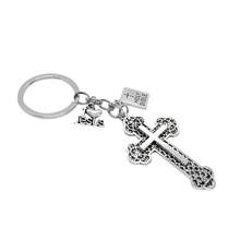 I Love Jesus Gothic Cross Design Keychain, Bag Pendant - Multicolor - View 5