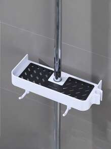 Shower Rack Storage Rack Household Bathroom Lifting Bracket Non-Punching Toilet Shower Rod Tray Storage Bathroom Accessories