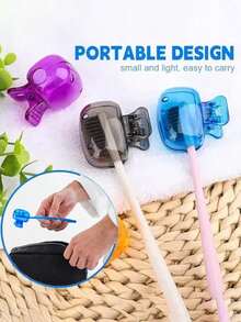1/2/4/6PCS Travel Toothbrush Head Covers Toothbrush Protector Cap Brush Pod Case Protective Portable Plastic Clip For Household Travel - Multicolor - View 4