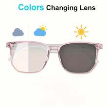 Smart Audio Glasses -  Magnetic Charging, Voice Assistant, 5.4 Wireless Audio Mic, Remote Control Photography, Open Headphone Design, Suitable For Women, Great For Gaming And Working, Gaming Accessories | Modern Eyewear | Wireless Audio Glasses - 白色框+變色鏡片 - 查看 8