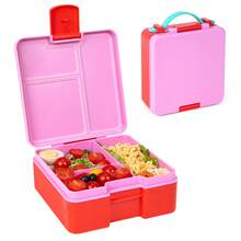 Large Capacity Plastic Student Bento Box, Leak-Proof Lunch Box, 3-Compartment Design, Back To School Supplies (Utensils Not Included)