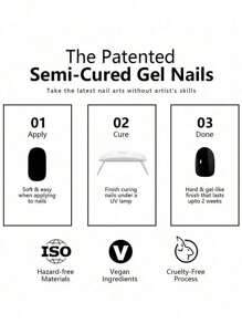 Autocollants de gel pour ongles précuits | 20 autocollants de gel pour ongles roses à paillettes | Le kit d'art pour ongles en gel semi-cuit convient pour la décoration des ongles à la maison