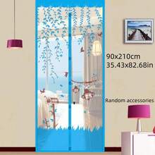 1 Set Magnetic Mosquito Door Curtain | Summer Fly Screen With Floral Butterfly Pattern, Easy Installation - Effectively Blocks Mosquitoes And Repels Insects, 1 Piece Magnetic Mesh Curtain With Push Pins, Mosquito Proof - Multicolor - View 14