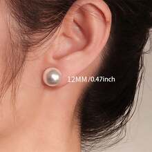 1 Pair Vintage Faux Pearl Stud Earrings For Women, Fashionable Minimalist High-End Niche Elegant Earrings, Small Elegant Hoop Earrings