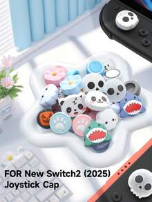 2 Pcs Switch2 Thumb Grip Caps Compatible With Nintendo Switch/Switch OLED/Switch Lite,Controller Silicone Joystick Caps Cover For Switch Controller,Game Controller Accessories - Multicolor - View 2