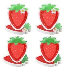10pcs/20pcs/40pcs/50pcs/Set, Shaped Strawberry Party Paper Plate Strawberry Theme Shortbread Dessert Cake Disposable Plate Suitable For Birthday Party, Wedding, BabyShower Party Decoration Supplies