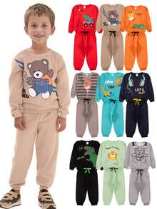 Assorted Kit Of 6 Pieces Of Boys' And Children's Winter Clothing – 3 Blouses, Coats + 3 Pants From Sizes 1 To 10 – Kit 3 Sets - Nhiều màu - Xem 6