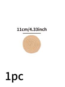 1/4/6/12 件平纹编织圆形餐垫，北欧现代风格，适用于家庭厨房、餐桌、碗、锅、杯子，防滑，适合节日派对、生日、婚宴（多种尺寸选择） - 卡其色 - 查看 19