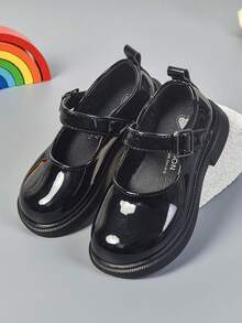 1 Pair Girls Soft Sole Lightweight Comfortable Fashionable Princess Style Children Performance Dance Shoes, Spring/Autumn - Black - View 2