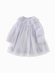 Balabala 2025 Neues Mädchen Tüllkleid, Hohe Taille A-Linie Prinzessinnenstil