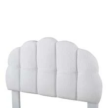 90x200cm Single Bed, Children's Bed, Youth Bed, Upholstered Bed, Wooden Slatted Frame, Circular Fleece, White - White - View 10