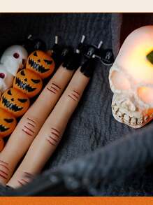 3 Stücke einzigartiger Finger, Kürbis und Schädel duftender Kerzen Set, 3 verschiedene Düfte, toll für Halloween, aromatische Heim-Dekoration, kreativ handgefertigte lang-stämmige duftende Kerzen