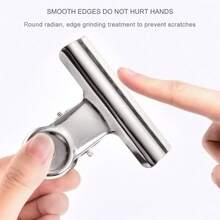 Pinzas de bisagra de metal plateado Coideal - Paquete de 20 clips de papel grandes de 2 pulgadas (50 mm) para sujetar fotos, bolsas de cocina y talla grande - Plateado - Ver 11