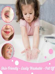 Cosméticos infantis, Maquiagem para crianças, Batom, Sombra para os Olhos, Blush em Pó, Kit de Maquiagem para Crianças para Meninas, Kit de Maquiagem para Crianças, Brinquedos que simulam Maquiagem, Presentes de Natal/Ano Novo/Aniversário, Adequado para idades entre 3 e 8 anos para Fantasiar-se, Brincar e Fazer Festa, Brinquedos Presentes de Natal e Aniversário para Meninas de 4, 5, 6, 7, 8, 9 e 10 anos, Brinquedos de Maquiagem Lavável para Crianças, Maquiagem para Crianças, Maquiagem para Crianças, Conjunto de Maquiagem para Crianças