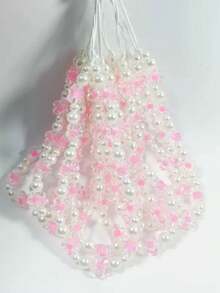 Phụ kiện điện thoại di động đính hoa và ngọc trai đơn giản đáng yêu màu hồng nhạt - Hồng - Xem 8