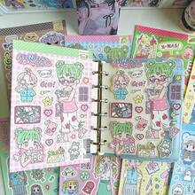 1 张韩国可爱女孩卡通人物贴纸，DIY 装饰贴纸，适合剪贴簿学校用品，返校 - 彩色 - 查看 3