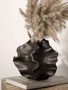 مزهرية مرجانية للديكور، مزهرية فخمة مزينة بنبات البامباس، مزهريات زهور حديثة لوسط الطاولة أو المنزل أو غرفة المعيشة أو المكتب أو الزفاف، مزهرية دونات مناسبة لديكور المنزل