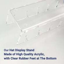Hat Stand For Baseball Caps, Hat Organizer, 2 Pcs No Install Acrylic Hat Organizer For 14 Baseball Caps, Hat Racks For Caps Display And Organizer For Bedroom, Closet, Dresser, Office - Clear - View 4