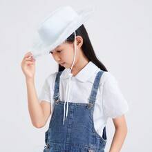 Women Girls Boys Cowboy Hat Classic Roll Up Brim Fedora Cowgirl Hat Western Cowboy Hat Stage Performance Hat - White With Fur - View 6