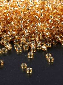 GO2CJBEADS 10 جرام متعدد الألوان حبيبات زجاجية دائرية بقطر 2 مم بخط فضي للاستخدام في صناعة الأساور DIY