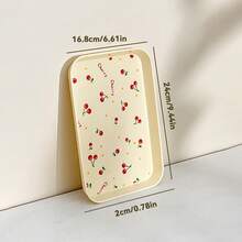 1/2/4Pcs Multifunctional Cherry Pattern Rectangular Plastic Serving Tray, Stackable Serving Plate For Food Snack Dessert Fruit, Food Plate Food Tray Tea Plate, Suitable For Student Adult Use In Home, Kitchen, Party, Rrestaurant - Multicolor - View 21
