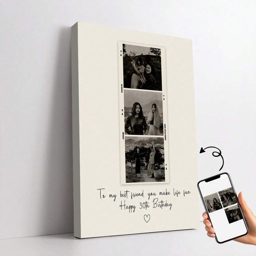 1 Tranh Canvas In Ảnh Theo Yêu Cầu, Tải Ảnh và Văn Bản Để Tùy Chỉnh, Tranh Treo Tường Cá Nhân Hóa, Món Quà Sinh Nhật Hoàn Hảo, Phong Cách Cổ Điển, Thích Hợp Để Trang Trí Phòng Khách, Phòng Ngủ và Hành Lang, Là Vật Trang Trí Nhà Lý Tưởng, Có Khung Tùy Chọn, Kỷ Vật Đáng Nhớ, Quà Tặng Trang Trí Phòng, Quà Sinh Nhật Tùy Chỉnh Cho Bạn Thân