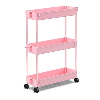 SPACEKEEPER Slim Rolling Storage Cart, 3 Tier Bathroom Storage Organizer Laundry Room Utility Cart Mobile Shelving Unit, Multi-Purpose For Kitchen Office Bathroom Laundry Narrow Places
